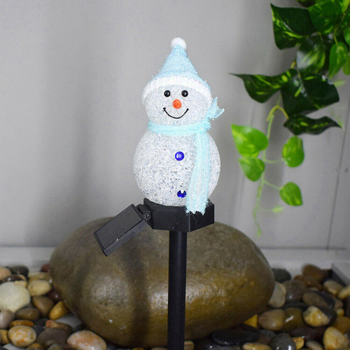 3 Luces Solares Navideñas Con Forma De Muñeco De Nieve