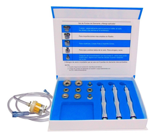 Imagen 8 de 8 de Microdermoabrasion X9 Puntas De Diamante + Vacumterapia X8