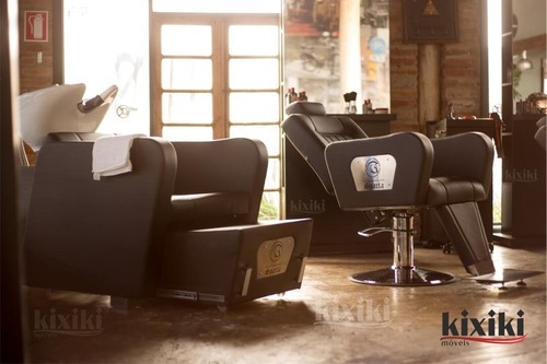 Imagem 7 de 9 de Lavatório Barbearia Sparta Kixiki Com Calha De Porcelana
