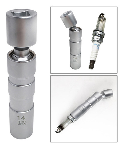14mm 3/8-inch Swivel 12pt Spark Plug Wobble Socket Se Adapta