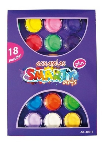 Acuarelas Smarty Arts. Plus 18 Pastillas 1 Pincel