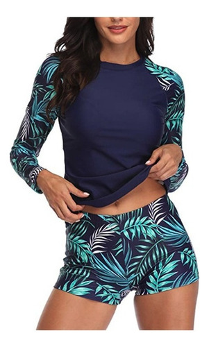 Long Sleeve Boxer Bikini Set