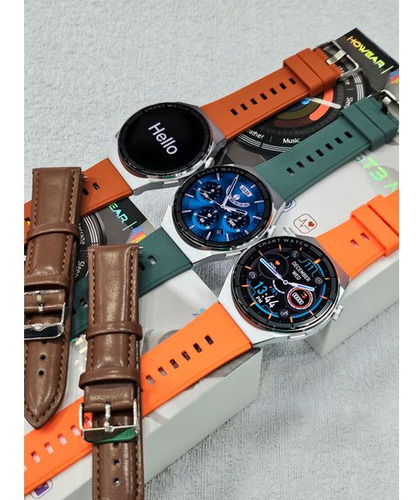 Smartwatch Gt3 Redondo 2 Pulseiras Com Nfc Chat Gbt E Gps Pulseira Verde