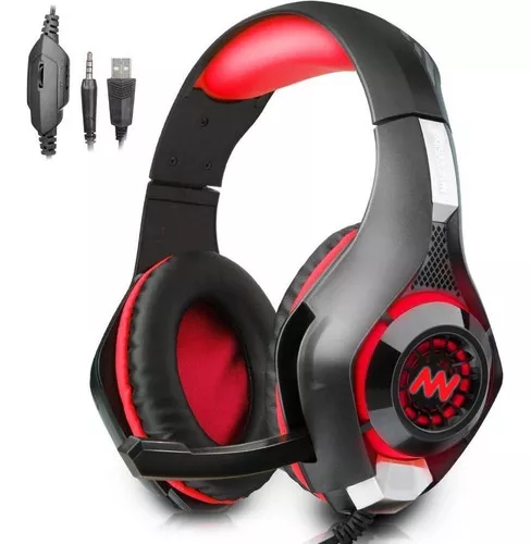 Cascos Gaming con Micrófono, Cascos PS4 con Nivel de Sonido