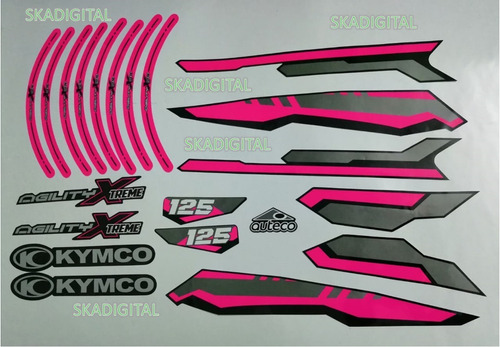 Kit Completo De Calcomanías Agility Xtreme 125