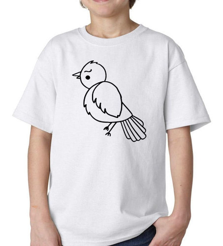 Remera De Niño Pajaro Feliz Silueta Vector