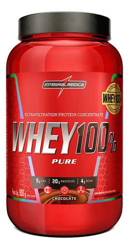 Whey 100% Pure Chocolate 900g Pote - Nutrição Completa para Recuperação e Crescimento Muscular