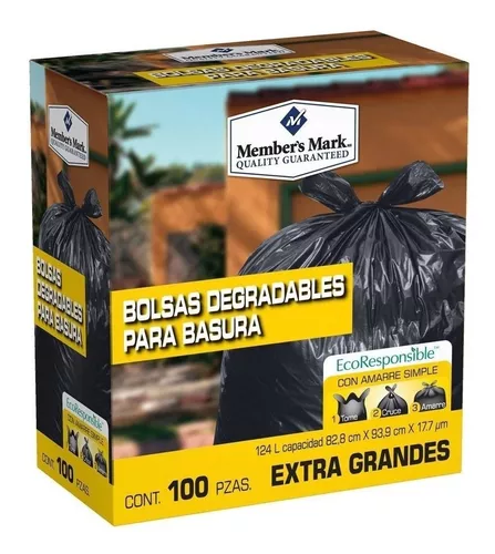 Bolsas Para Basura Extra Grandes Degradable 100 Piezas 124l