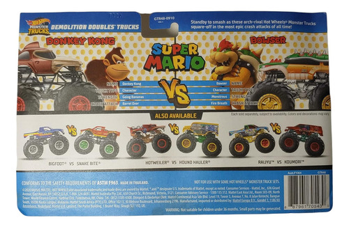 Hotwheels Monster Trucks Donkey Kong Vs Bowser
