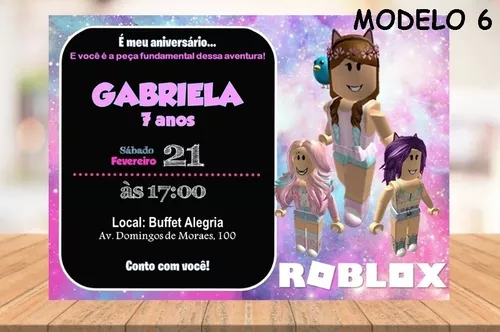 Convite Digital aniversário Roblox Girl