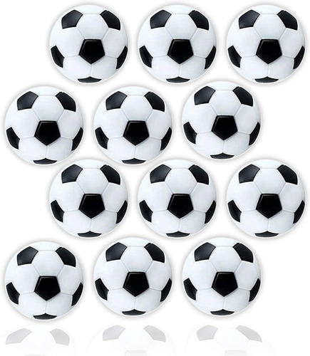Imagen 2 de 5 de Set De 12 Pelotas Para Futbolito Blanco Y Negro