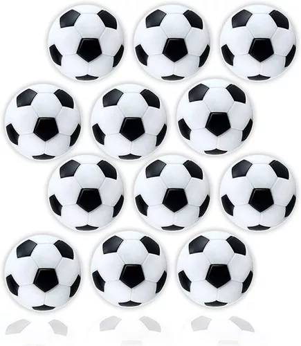 Set De 12 Pelotas Para Futbolito Blanco Y Negro