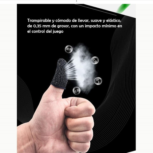 2 Pack Guantes De Dedo Gaming A Prueba De Sudor