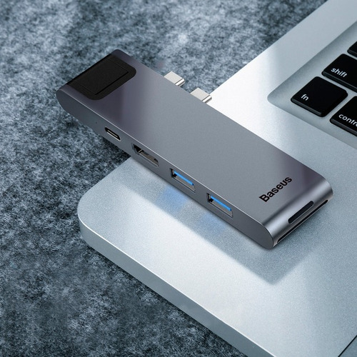 Hub P/mac Dual Type-c Hdmi Sd Tf Usb 3.0 2 Ethernet Usb-c Pd