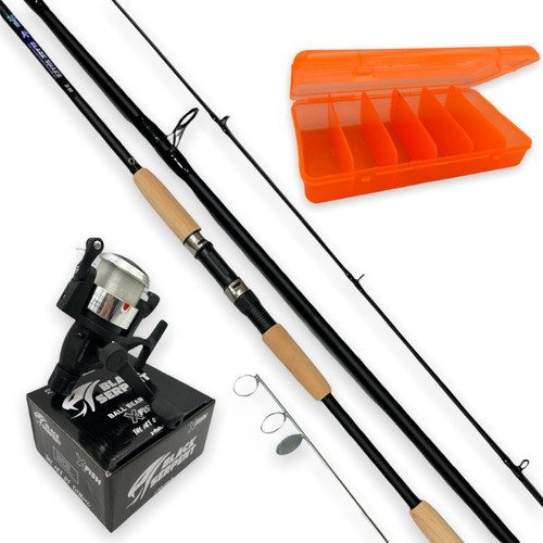 Kit Pesca Caña 3.00m + Reel Black Snake +posa Caña +tanza 