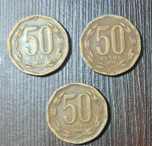 Moneda 50 Pesos Chile 1989 / Variante Mula 