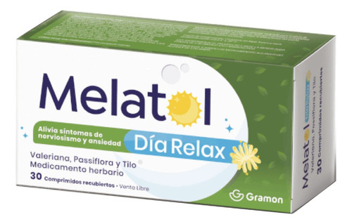 Melatol Dia Relax X 30 Comprimidos Sabor Sin Sabor