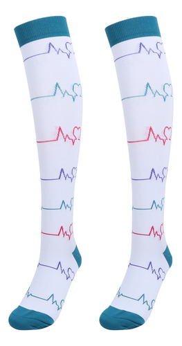 Calcetines De Compresión Blancos, 1 Par, Para Deportes Al Ai