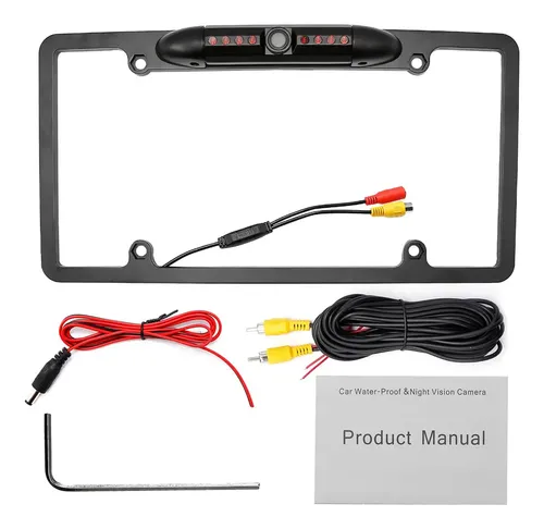 Cámara De Visión Trasera Universal Con 4 LED Y Ángulo De 140° – Visión Nocturna Y Montaje En Matrícula Para Coches De 12V