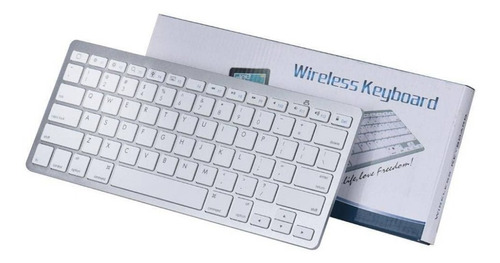 Imagem 1 de 5 de Teclado Bluetooth Sem Fio Tablet iPad Mac Pc Notebook Branco