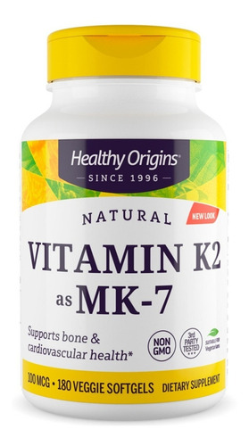 Suplemento em cápsula Healthy Origins  Vitamin K2 as MK-7 vitaminas Vitamin K2 as MK-7