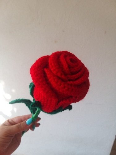 Rosa Crochet Madres Amor 14 Febrero Regalo Mujer Ramo Flores