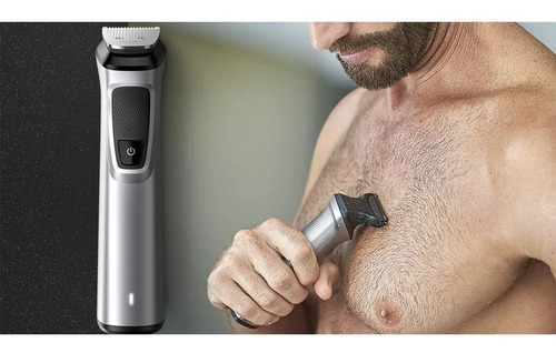 Aparador Multigroom Evolution Philips Polishop Cor Preto E Prata