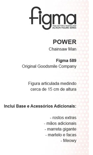Figma 589 - Power - Chainsaw Man - Original C/ Nota Fiscal