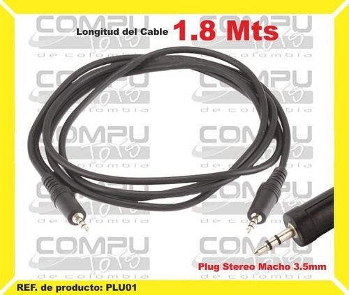 Cable Stereo 3.5 Macho- Macho 1.8m Ref: Plu01 Computoys Sas