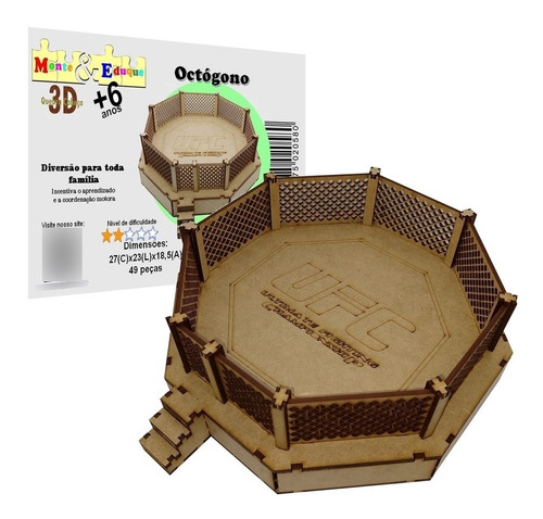 Quebra Cabeça 3d Octogono Ufc Mdf