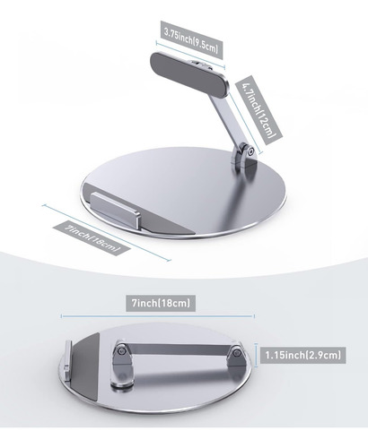Almoz Soporte Giratorio E Inclinable Para Echo Show 15, De Y Plata.