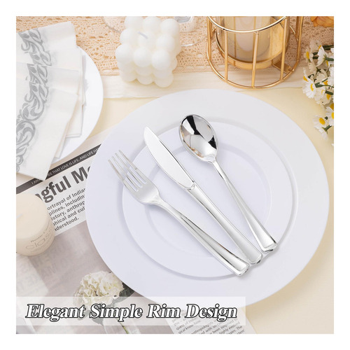 Beststar 100 Placas Plásticas Blancas Para Cena, Resistentes
