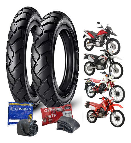 Kit Pneu Ira Bunker 90/90-21 + 120/80-18 + 2x Camaras Xr 250