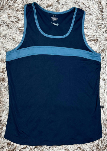 Playera Deportiva Nike Azul Sin Mangas Para Mujer Talla S