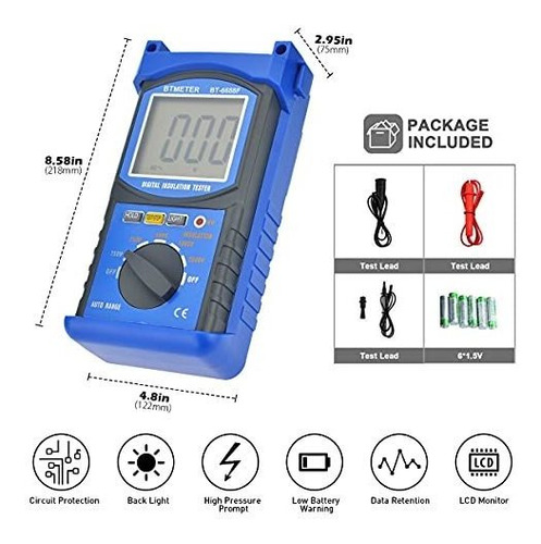 Probador Resistencia Aislamiento Digital Rq Voltaje 5 Zs