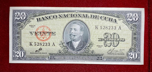 Billete 20 Pesos Cuba 1960 Pick 80 C Firma Che Guevara