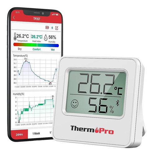 Termohigrómetro Digital Thermopro Tp-357 Humedad Bluetooth