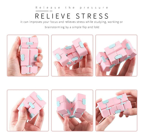Cubo Magico, Infinito - Infinity Cube - Antiestrés Rosa Pálido