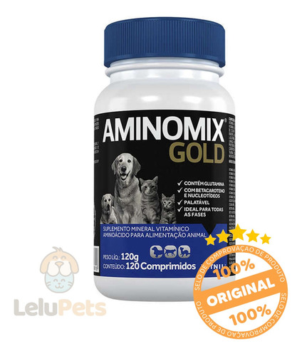 Suplemento Vitamínico Aminomix Gold Vetnil 120comp