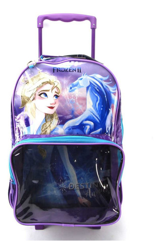 Imagem 2 de 10 de Mochila De Rodinha Frozen Lancheira E Estojo Dermiwil 37391