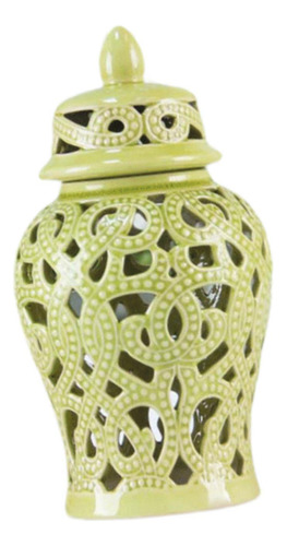 Elegante Tarro De Cerámica Con Tapa Para Amarillo