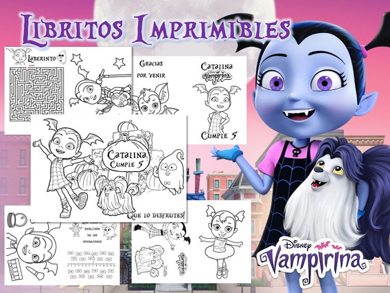 Kit Imprimible Vampirina Libritos Colorear Pintar Souvenir 110