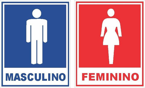 Placa Banheiro Masculino E Feminino (kit Com 2 Placas) | Parcelamento sem  juros