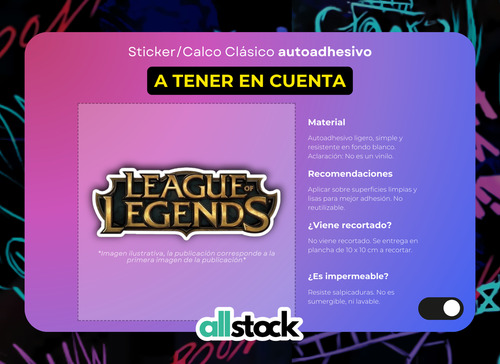 Sticker Arcane League Of Legends Lol Pegar En Móvil Pc X10