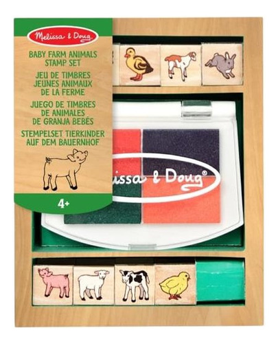 Juego De Sellos De Animales Bebés De Granja Melissa & Doug Tinta 4 Exterior Multicolor