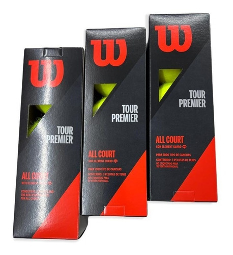 3 Pack Pelota Para Tenis Wilson Tour Premier Oficial