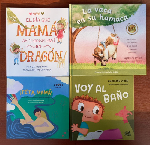 4 Libros Mama Dragón Teta Mama Voy Baño Vaca En Su Hamaca Tb