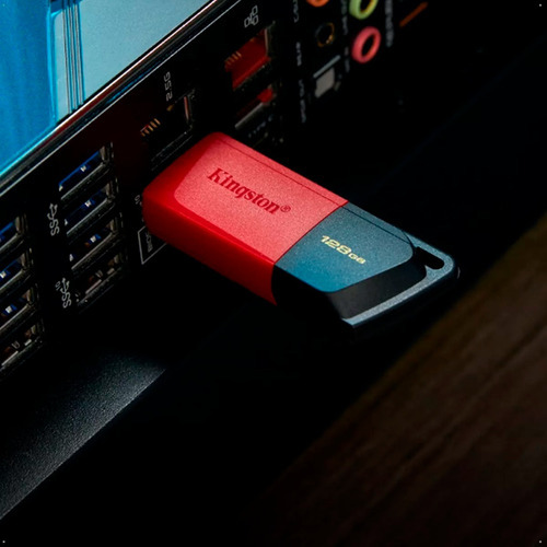 Unidad flash Kingston Datatraveler Exodia M de 128 GB Dtxm 3.2, color rojo
