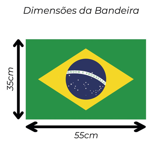 Bandeira Do Brasil Em Cetim Brilhante - Pequeno 55cm X 35cm