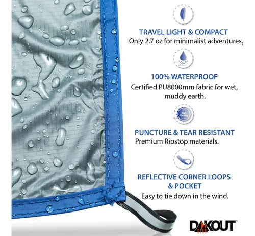 Tela Impermeable Para Suelo, 80 G, Ultraligera, 78 X 122 Cm,